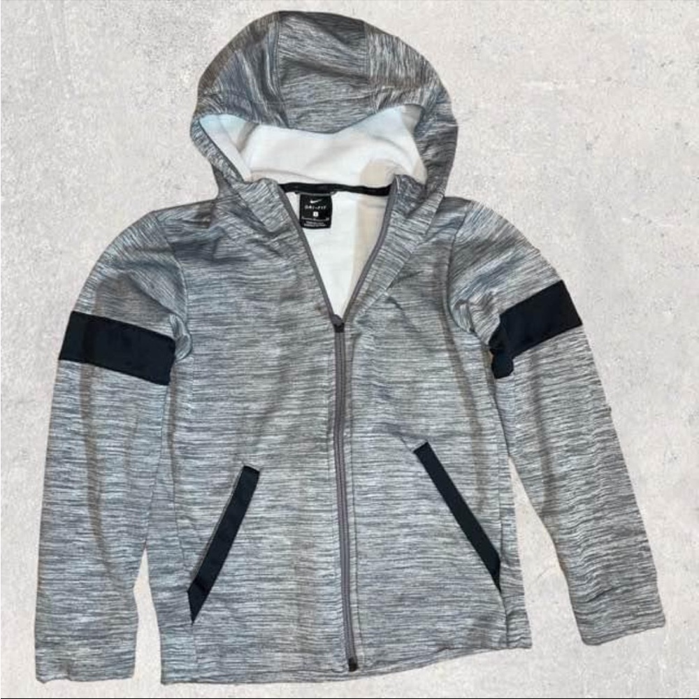 Nike dry fit youth boys hooded jacket zip Small